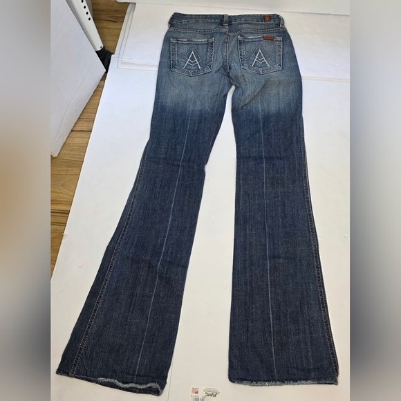 7 For All Mankind Jeans, A Pocket. Bootcut Flair,  Low Rise, 24 " Waist - Picture 11 of 14